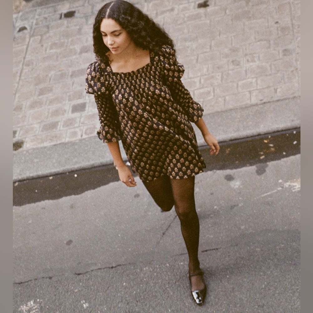 Doen Sabia Dress in Noir Meadowsweet Floral